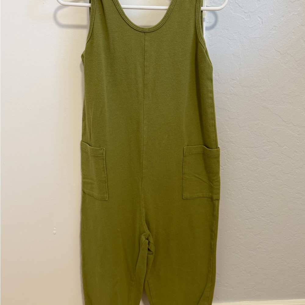 Green Sleeveless Jumpsuit (pants) with Pockets
